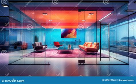 Minimalist Glass Office Background Stock Illustration | CartoonDealer ...