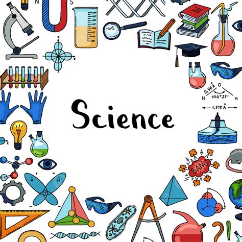 Vector Sketched Science Or Chemistry Elements Background With Lettering ...