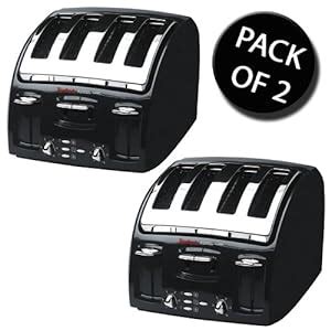 2x Tefal 532718 Avanti 4 Slice Classic Toaster Black: Amazon.co.uk ...