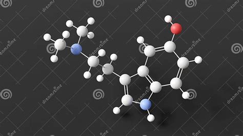 Bufotenin Molecule, Molecular Structure, Tryptamine Derivative, Ball and Stick 3d Model ...