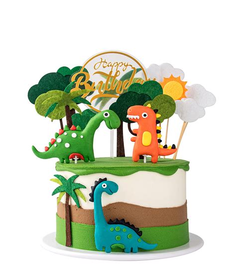 Buy Dinosaur Cake Decorations Cupcake Topper Dinosaur Cake Toppers for kids Birthday Baby Shower ...