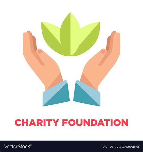 Charity foundation promotional logotype with open Vector Image