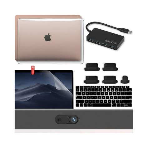 New MacBook Air 13 Inch Case 2020 2019 2018 with USB-C Hub Adapter A2337 w/ M1 A2179 A1932 ...