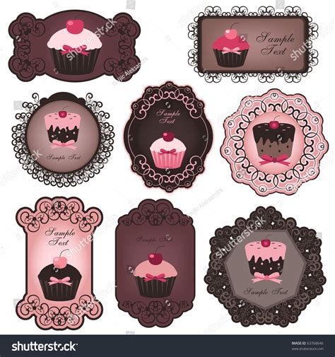 Cupcake Labels Stock Vector (Royalty Free) 63768646 | Shutterstock