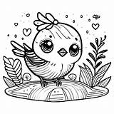 A Cute Baby Bird Coloring Page · Creative Fabrica sketch template