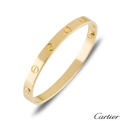 Cartier Yellow Gold Plain Love Bracelet Size 19 B6035519 | Rich Diamonds