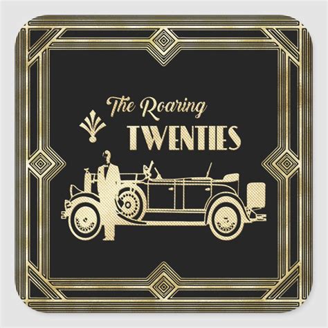 the roaring twenties stickers | Zazzle | Art deco fonts, Art deco 1920 posters, Roaring 20s art