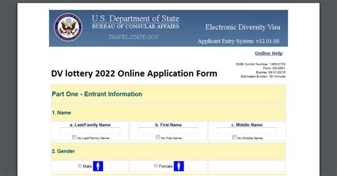 Dv Lottery 2023 Application Form - Printable Forms Free Online