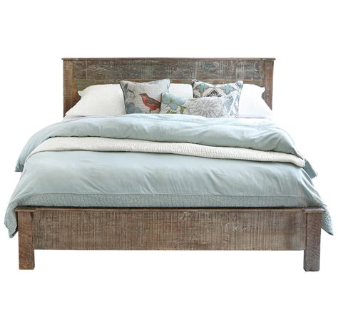 Hampton Rustic Teak Wood King Bed Frame | Zin Home