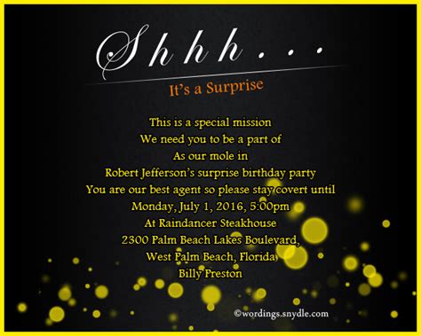 Surprise Birthday Party Invitation Wording – Wordings and Messages