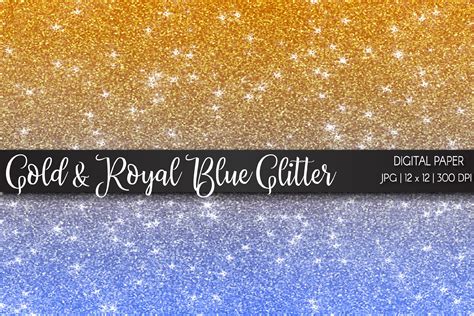 Gold and Royal Blue Glitter Illustration par Rizu Designs · Creative ...