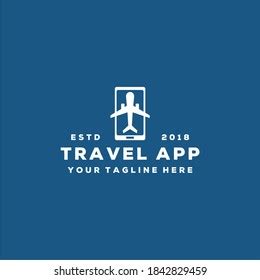 Creative Travel App Logo Design Stock Vector (Royalty Free) 1842829459 ...