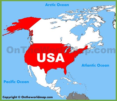 USA location on the North America map