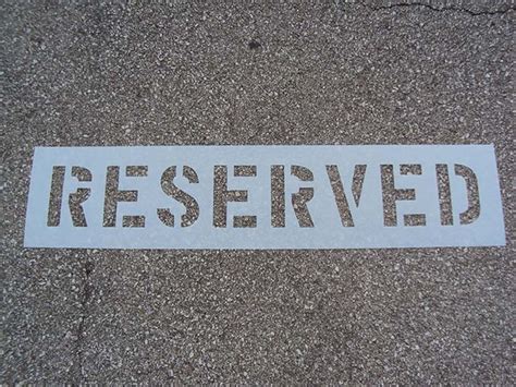 RESERVED Parking Lot Stencil MFG By The American Striping Co.