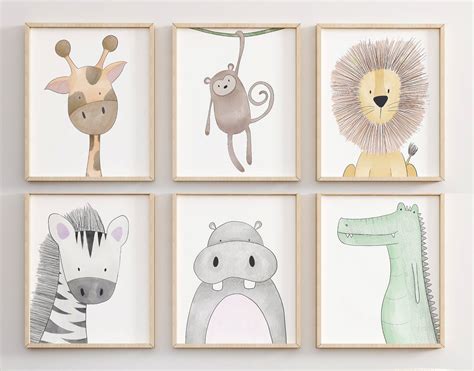 The place to buy and sell all handmade in 2020 | Animal wall art nursery, Nursery animal prints ...