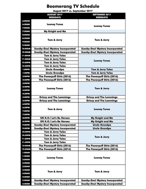 Cartoon Network schedule archive