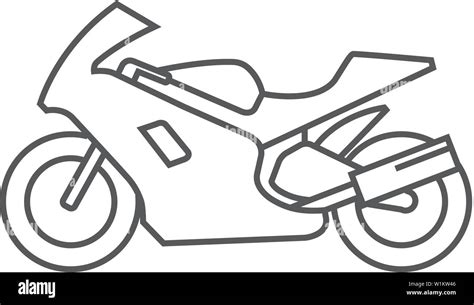 Motorcycle icon in thin outline style. Sport, speed, race Stock Vector ...