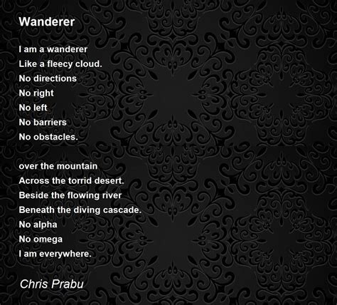 Wanderer - Wanderer Poem by Chris Prabu