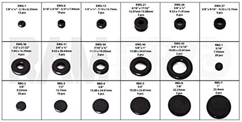 Reviews for Ram-Pro 125 Piece Rubber Grommet Eyelet Ring Gasket Assortment, Set of 18 Different ...