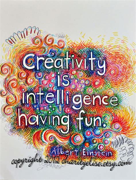 Brightly Colored Art Print creativity is Intelligence - Etsy ...