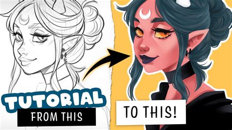 🎓 How to color WITHOUT lineart ️ Digital Art Tutorial - YouTube