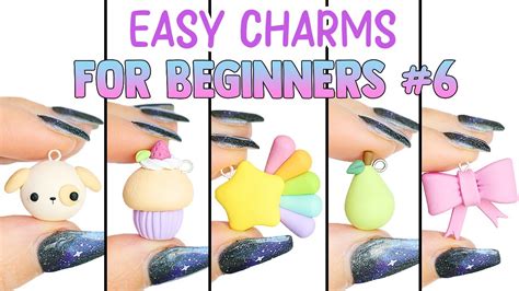 Easy Charms For Beginners #6 │ 5 in 1 Polymer Clay Tutorial - YouTube