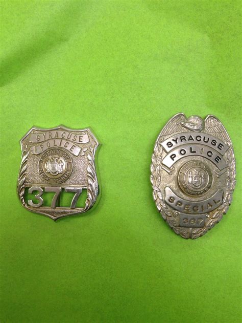 Syracuse New York Police Badges! Authentic! Nice Condition! Everyone ...