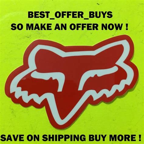 NEW GENUINE FOX RACING Vinyl Sticker Decal Red Medium 2.5" MX ATV MTB BMX HELMET | eBay