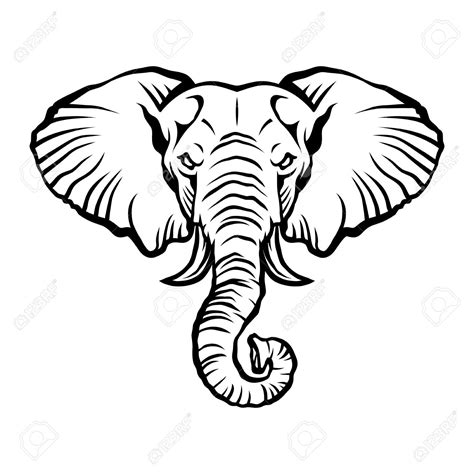 Elephant Head Drawing at GetDrawings | Free download