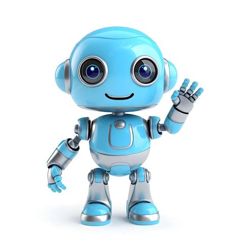 Premium AI Image | Blue robot isolated on white