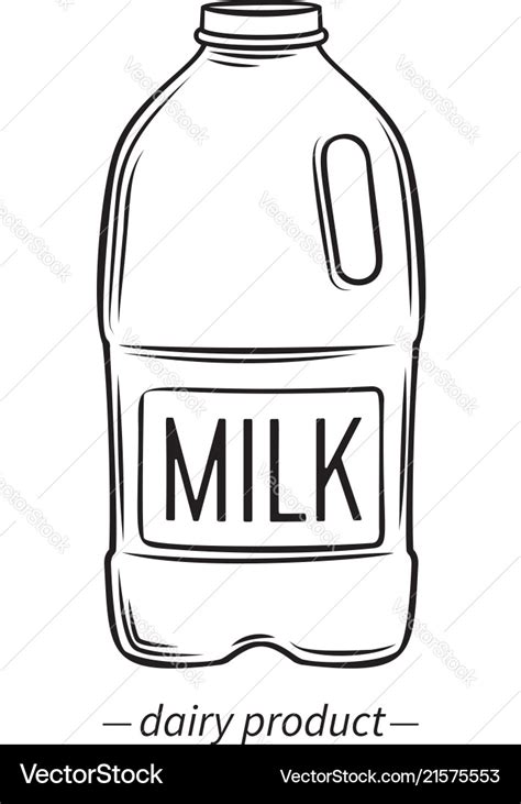 Outline bootle milk Royalty Free Vector Image - VectorStock