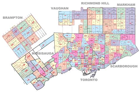 Toronto postal code map - Postal code map Toronto (Canada)