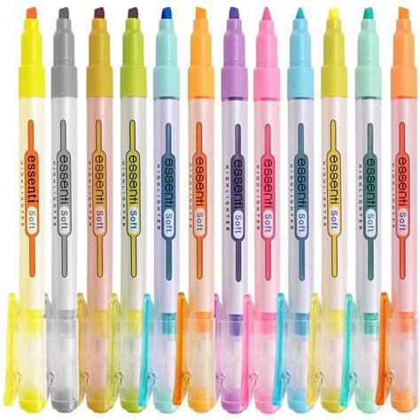 Monami Essenti Liner Soft Pastel Color Highlighter Pen Marker 12 Colors ...