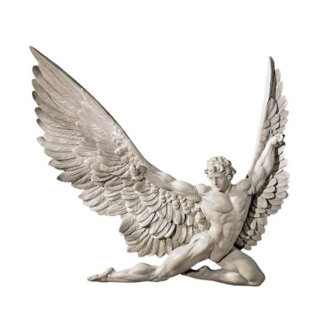 Design Toscano Icarus Winged Man Wall Sculpture, 28 cm, Polyresin, Ancient Ivory: Buy Online in ...