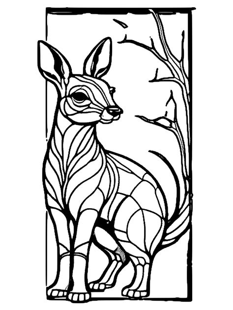 Realistic Stained Glass Animal Coloring Page · Creative Fabrica