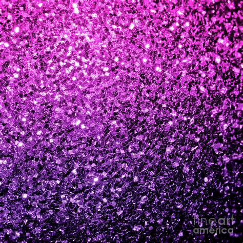 Purple Pink Ombre faux shiny glitter sparkles Digital Art by PLdesign - Pixels