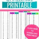 100 envelope challenge chart free printable - billoaero
