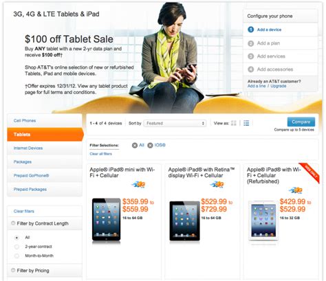 AT&T Starts Tablet Sale, With $100 Cut of the iPad Prices and Android Models - Tablet News