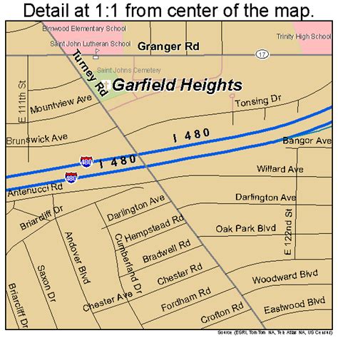 Garfield Heights Ohio Street Map 3929428