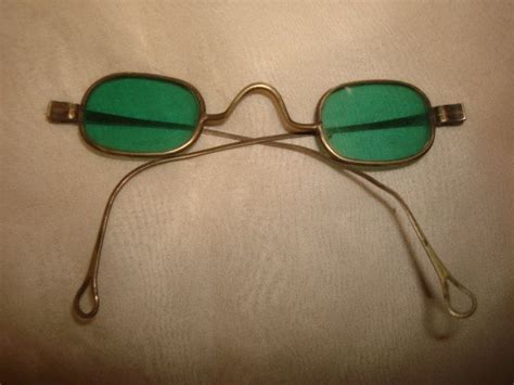 Antique Civil Ware Era GREEN LENS Wire Spectacle Eyeglasses ~ Steampunk ...