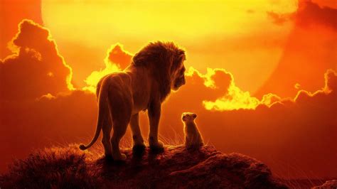 Mufasa and Simba at Sunset - The Lion King 2019 HD Wallpaper