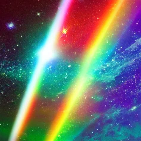 glowing rainbow beam of light in space, vintage | Stable Diffusion | OpenArt