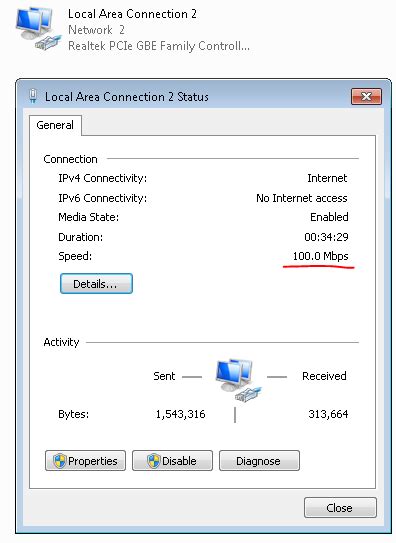 networking - Change Ethernet adapter speed from 100.0 Mbps to 1.0 Gbps - Super User