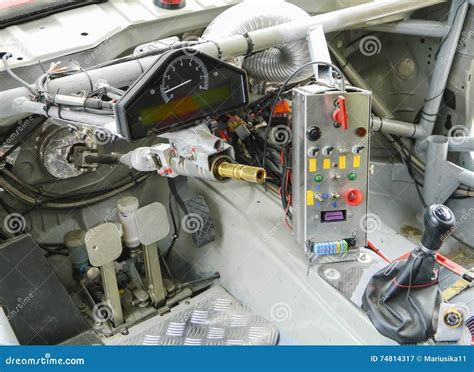 Rally car interior stock image. Image of bars, motor - 74814317