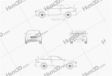 BMW 1 Series convertible 2009 Blueprint - 3DModels