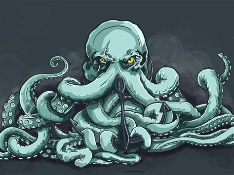 Kraken | Kraken drawing, Kraken art, Octopus illustration