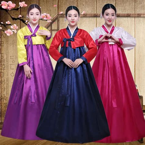 Traditional Korean Clothing Hanbok Dress for Women Ancient Palace Robe V neck National ...