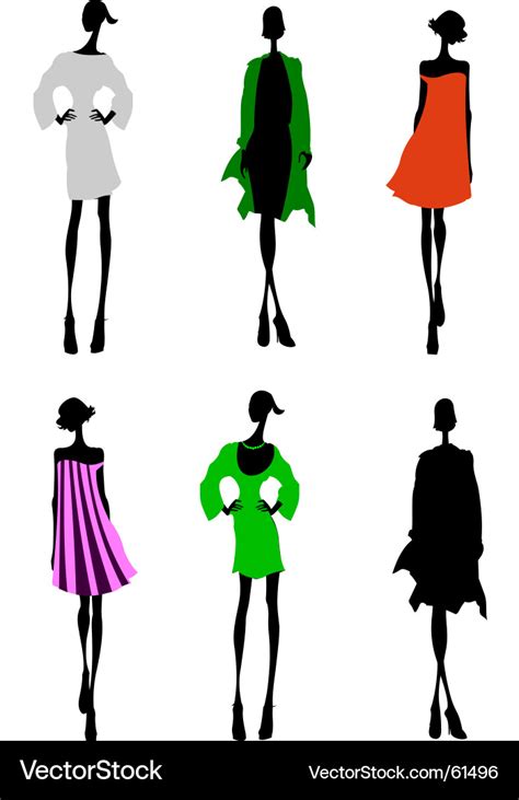 Fashion girls designer silhouette sketch Vector Image