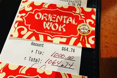 Guest Tips $1,000 on Check at Hyde Park's Oriental Wok