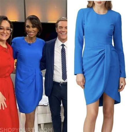 Outnumbered: January 2023 Harris Faulkner's Blue Drape Sheath Dress | Shop Your TV